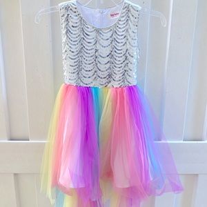 Girl Dress Rainbow Tulle 👗 🌈